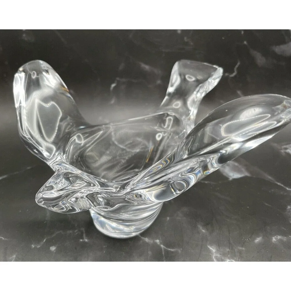 Crystal Bird in Flight Candy Dish Tabletop Decoration‎ Heavy Glass 7.5